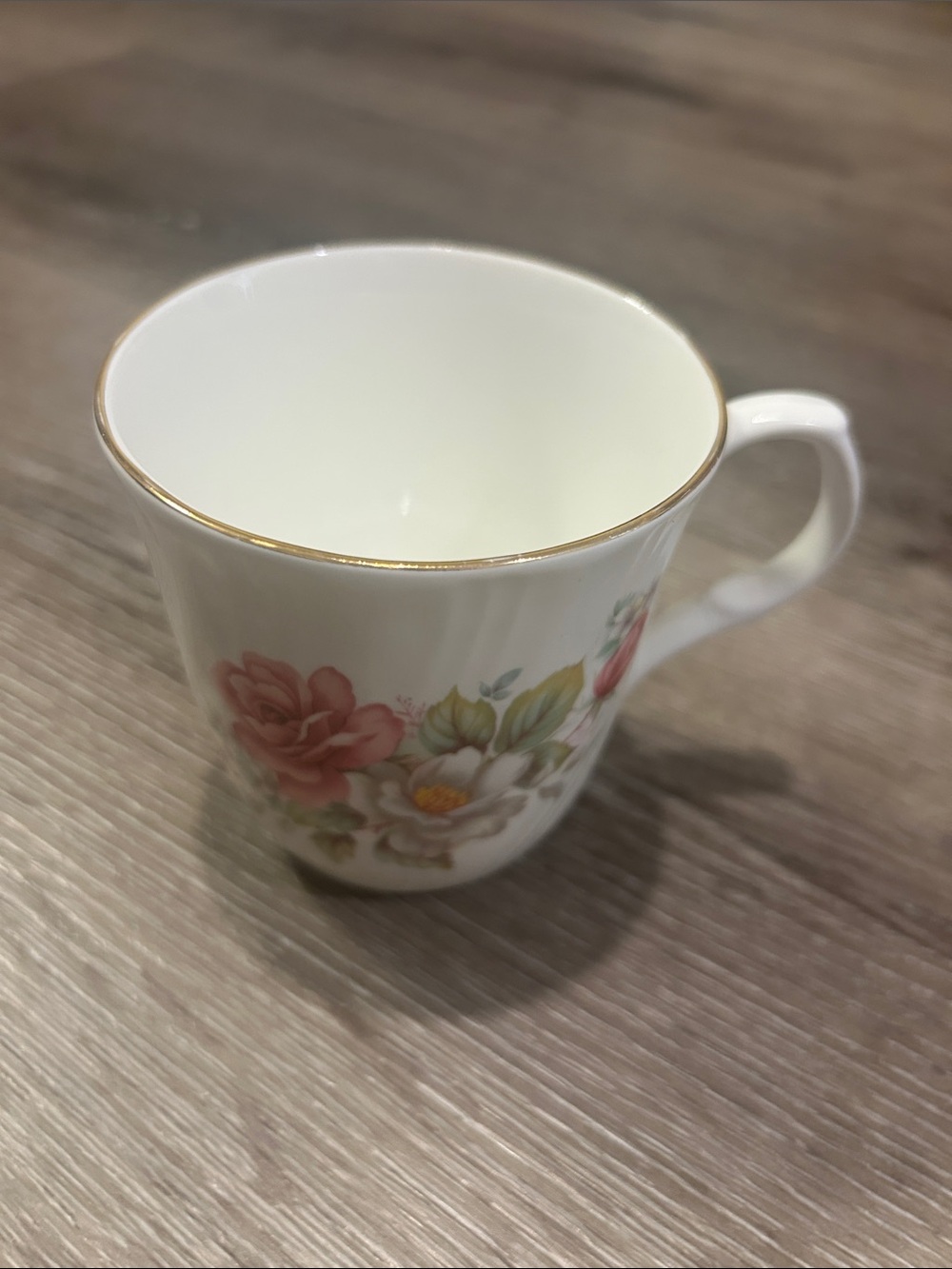 Vintage💐Sadler Wellington Fine Bone China Floral Mug W/Swirl Design & Gold Trim